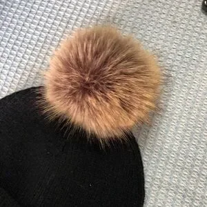 Canada Goose Black Beanie with Brown Fur Pom Canada Goose | Accessories | Canada Goose Black Beanie With  main image 2